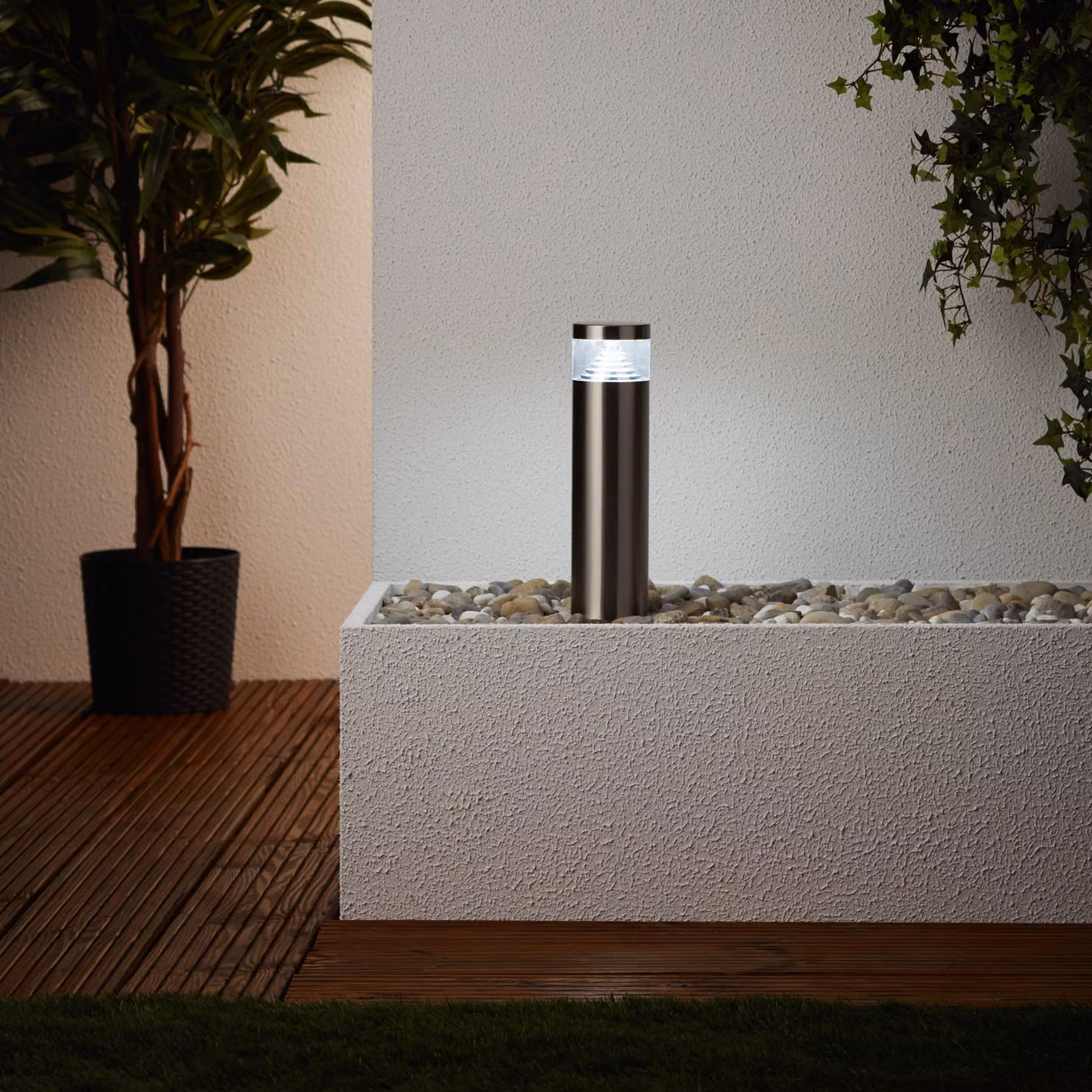 Lampada da esterno a LED, da incasso a pavimento, altezza 30 cm, diametro 8 cm, 4 W, 460 lm, 6500 K, grado di protezione IP44