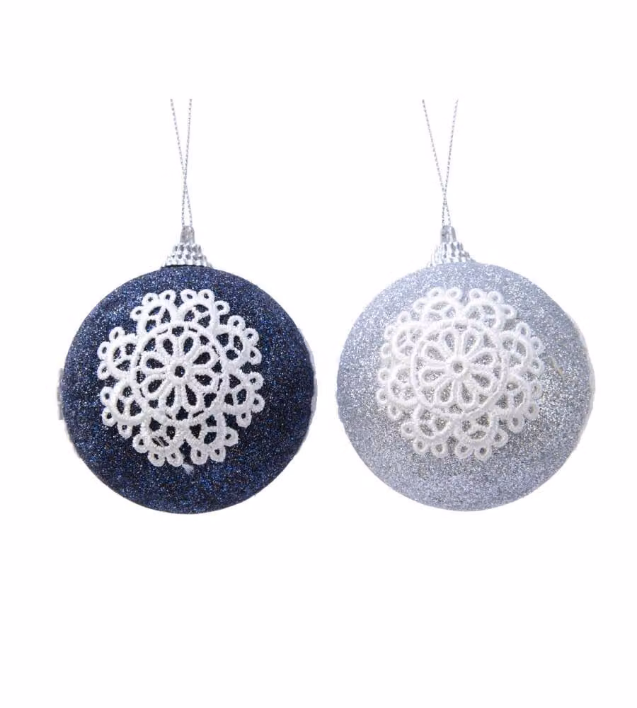 Sfera con ricamo fiocco di neve
