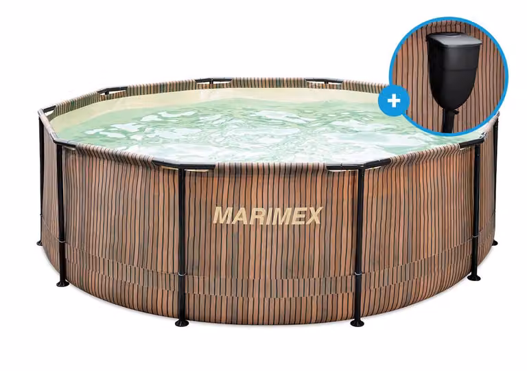 Framepool Florida 366x99 cm con skimmer integrato motivo teak