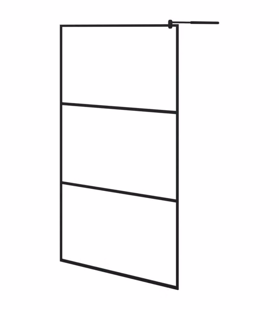 Parete Doccia Walk-in vidaXL in Vetro Trasparente con Profilo Nero L: 115 cm, H: 195 cm – 2