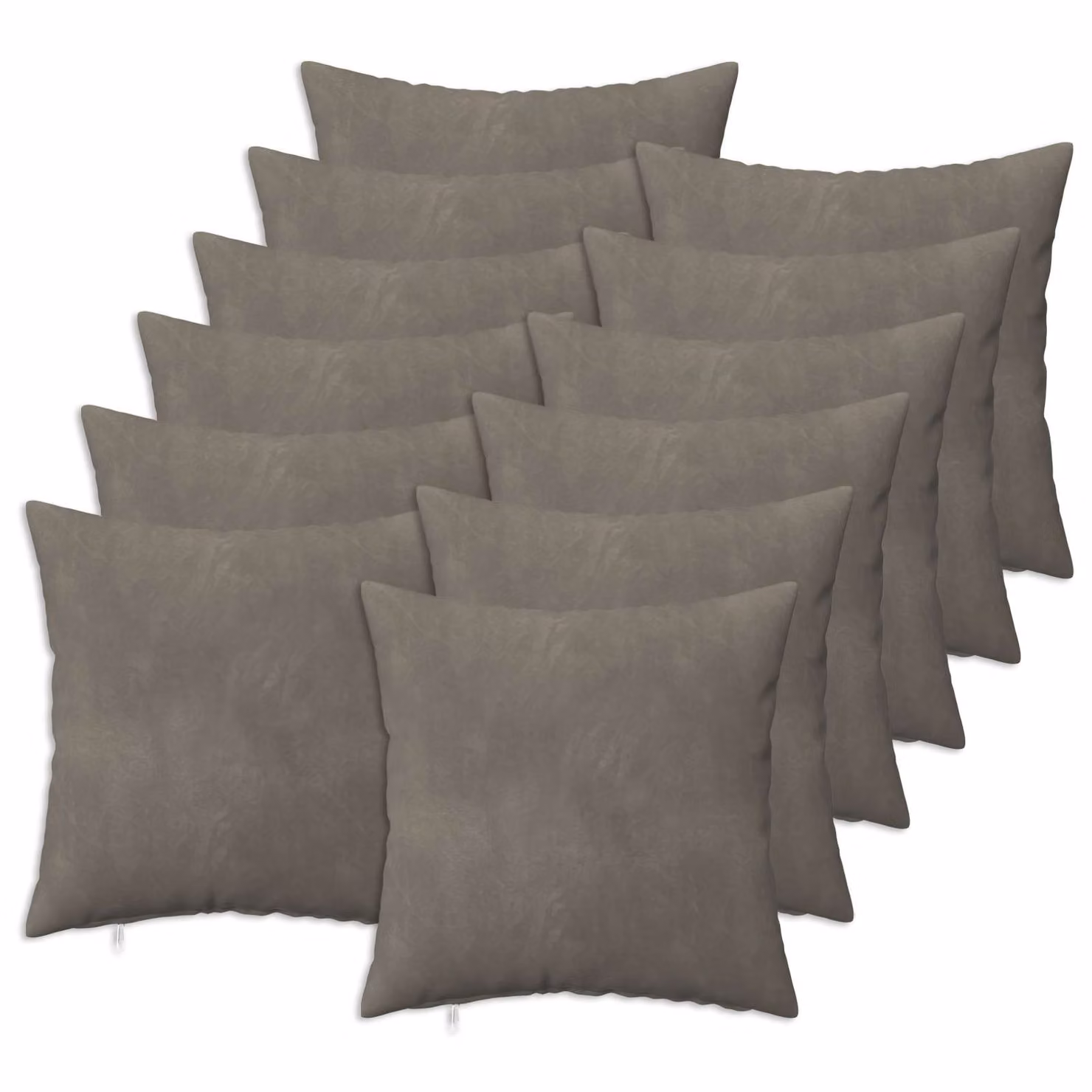 Set di 12 federe vidaXL HEERLEN in velluto grigio chiaro, L/P: 40 x 40 cm