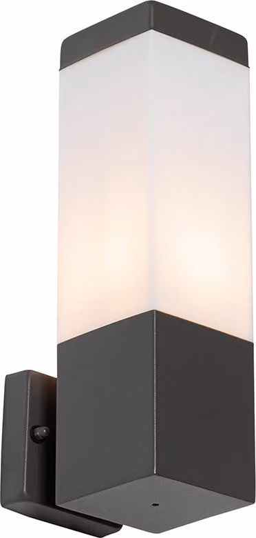 Moderna lampada da esterno grigio scuro con vetro opalino Malios