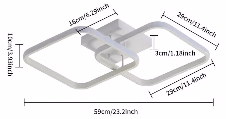 Lampada a soffitto LED moderna - A5302 - 42 W - Luce bianca fredda - Non dimmerabile - Adatta per ambienti da 15 a 30 m² - Colore: bianco