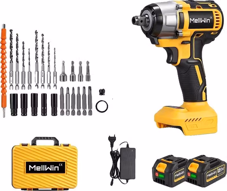 Avvitatore a percussione, coppia 520 N·m, motore brushless, set 2 batterie-A