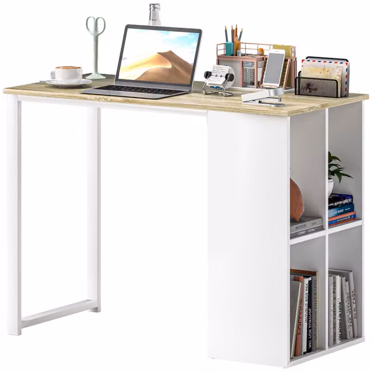 Scrivania compatta - Scrivania per computer - Postazione di lavoro - Scrivania - Scrivania per computer - Modello "Noce"