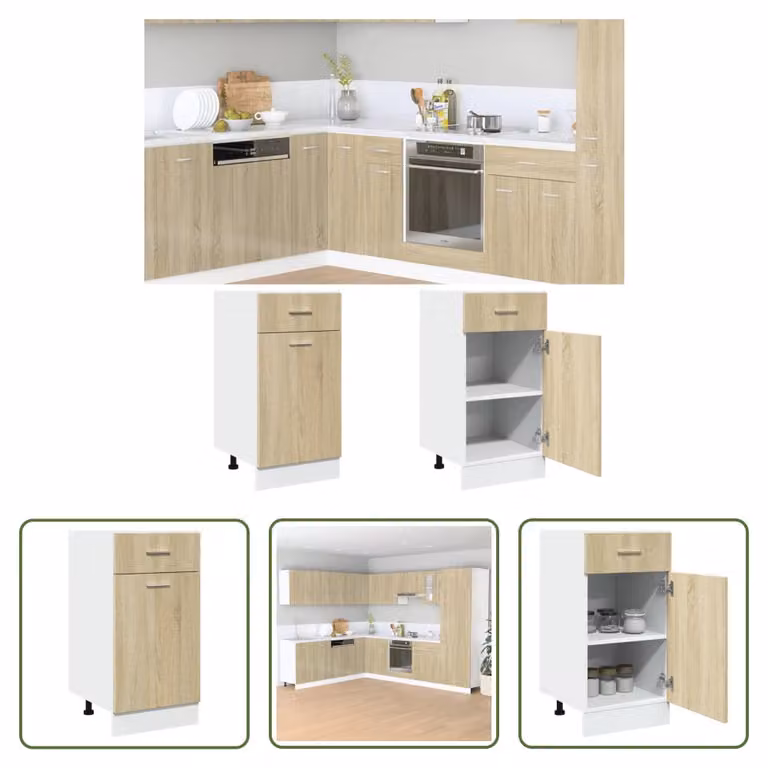 The Living Store cassettiera rovere Sonoma 40x46x81,5 cm materiale in legno