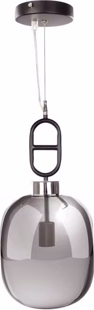 Lampada a sospensione Calai Kendra Home in vetro grigio e metallo nero