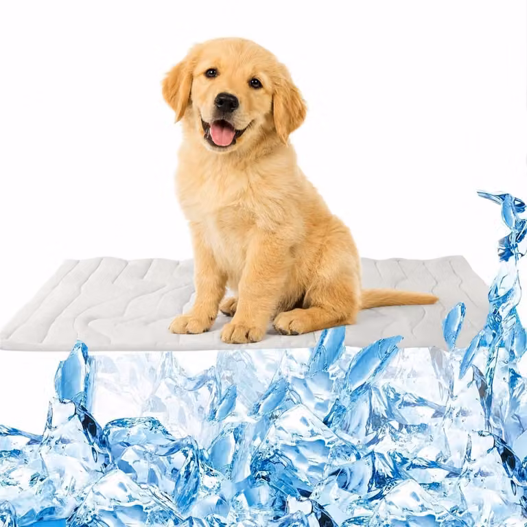 Tappetino refrigerante per cani e gatti, autorigenerante, senza gel, lavabile, traspirante, color grigio chiaro, taglia S