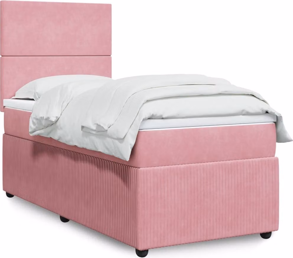 Maison Exclusive - Giroletto a Molle con Materasso Rosa 100x200 cm in Velluto