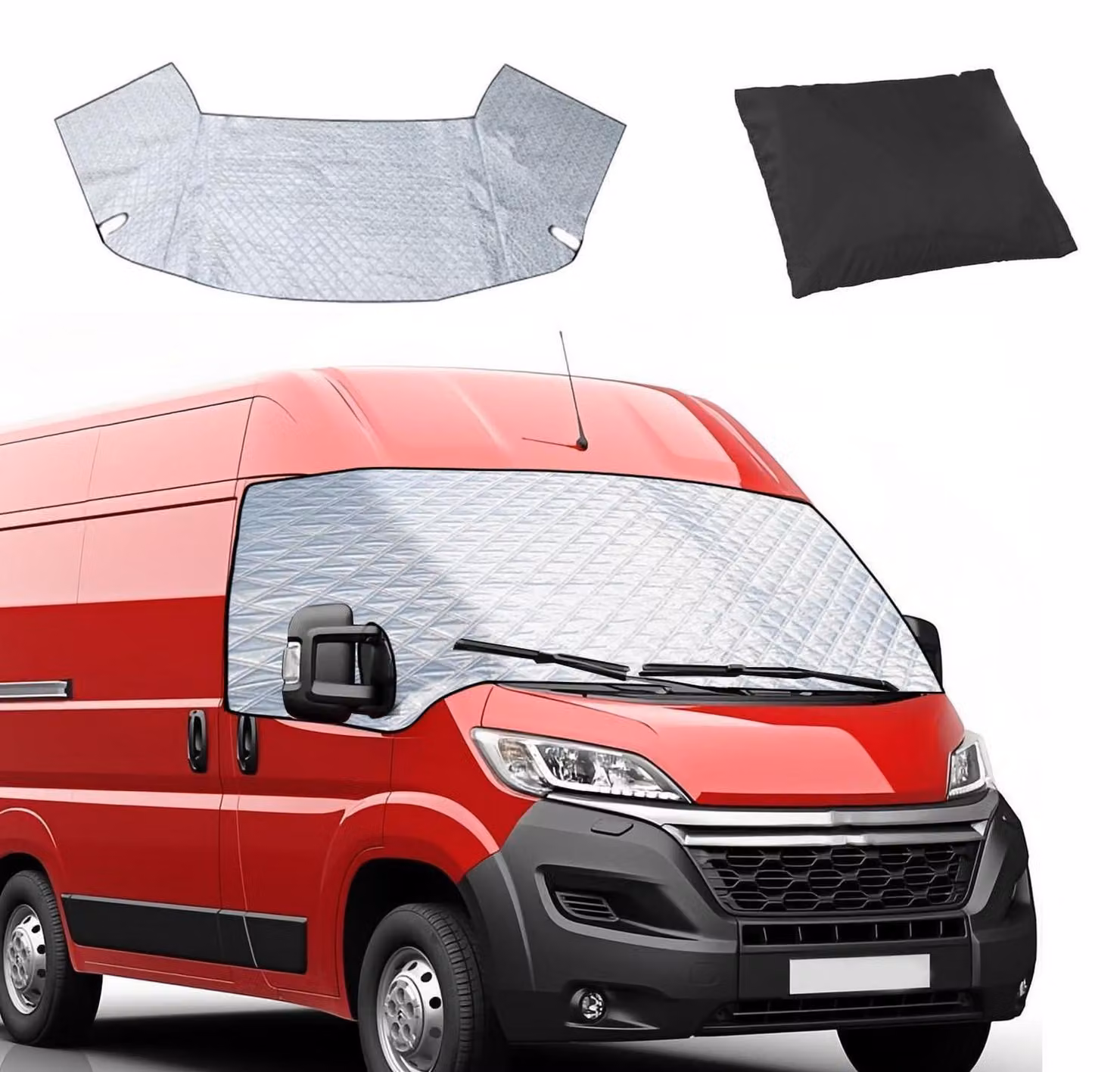 Copertura termica per parabrezza, compatibile con Fiat Ducato X250/290, Peugeot Boxer e Citroën Jumper dal 2006 al 2025, colore argento