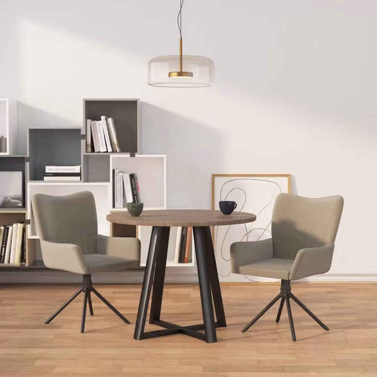The Living Store Sedie da pranzo 2 pz. Girevoli Velluto grigio chiaro