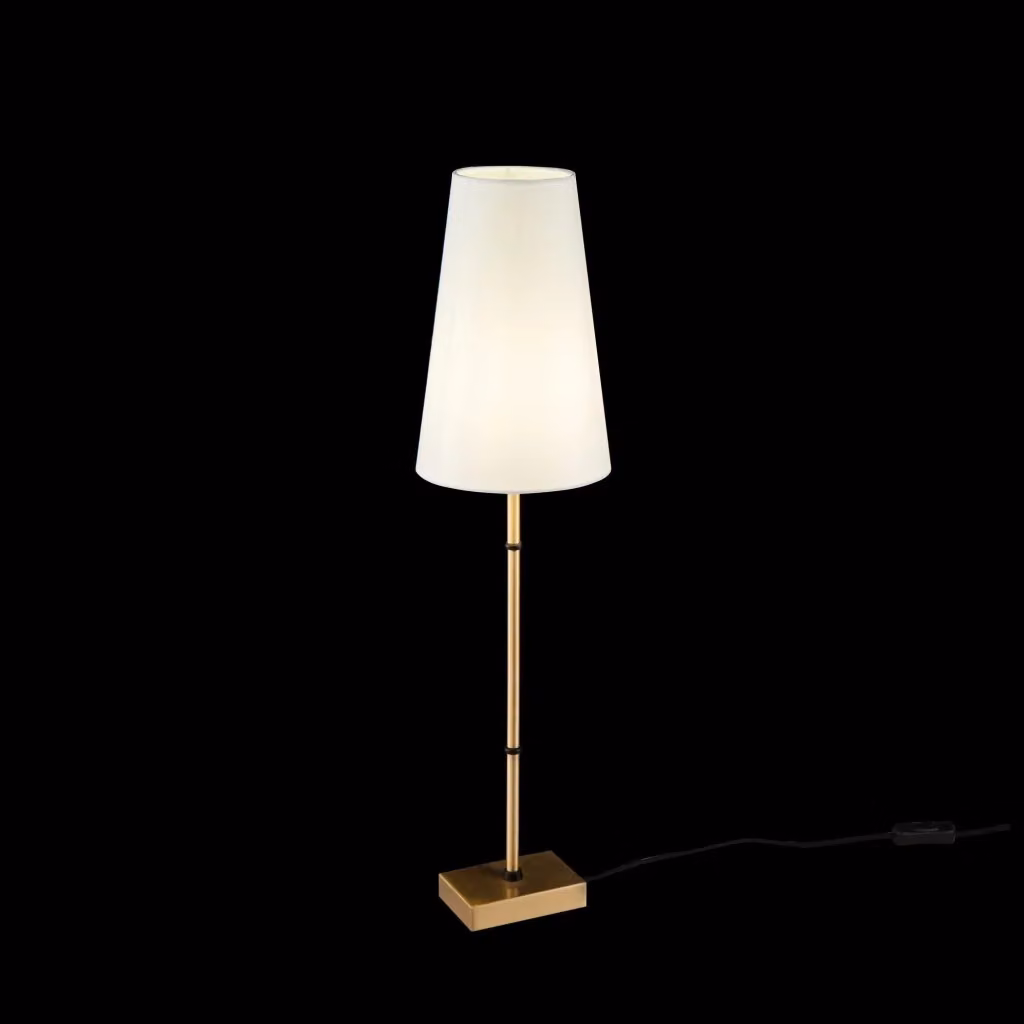 Lampada da tavolo House Zaragoza in metallo e ottone color oro e bianco GIORDANOSHOP H 40 cm x L 16,5 cm x P 16,5 cm – 2