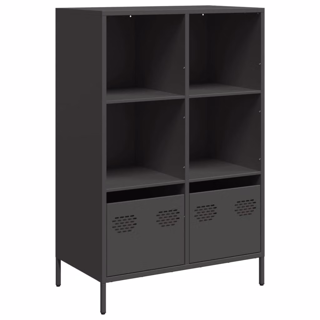 Credenza Nera 68x39x103,5 cm in Acciaio