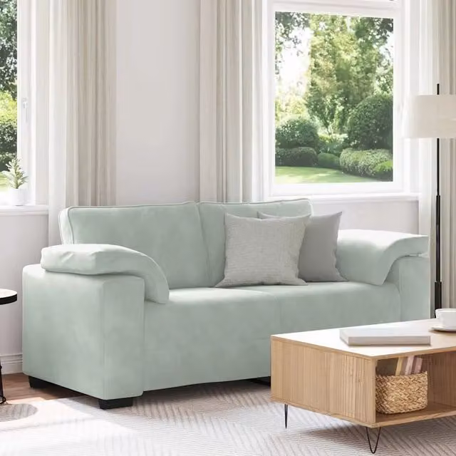 Divano Divanetto-Sofa Grigio Chiaro 140 cm in Velluto 408673