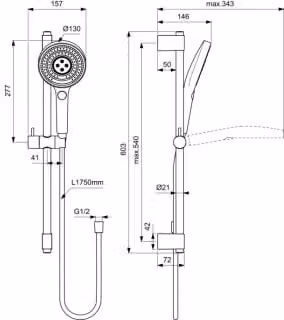 IDEAL STANDARD A7897AA Brausekombination Idealrain Solos