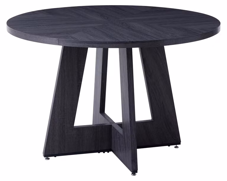 Tavolo rotondo da pranzo - Tavolo per 4 persone - 120 cm - Stile moderno - Struttura in legno - Colore nero