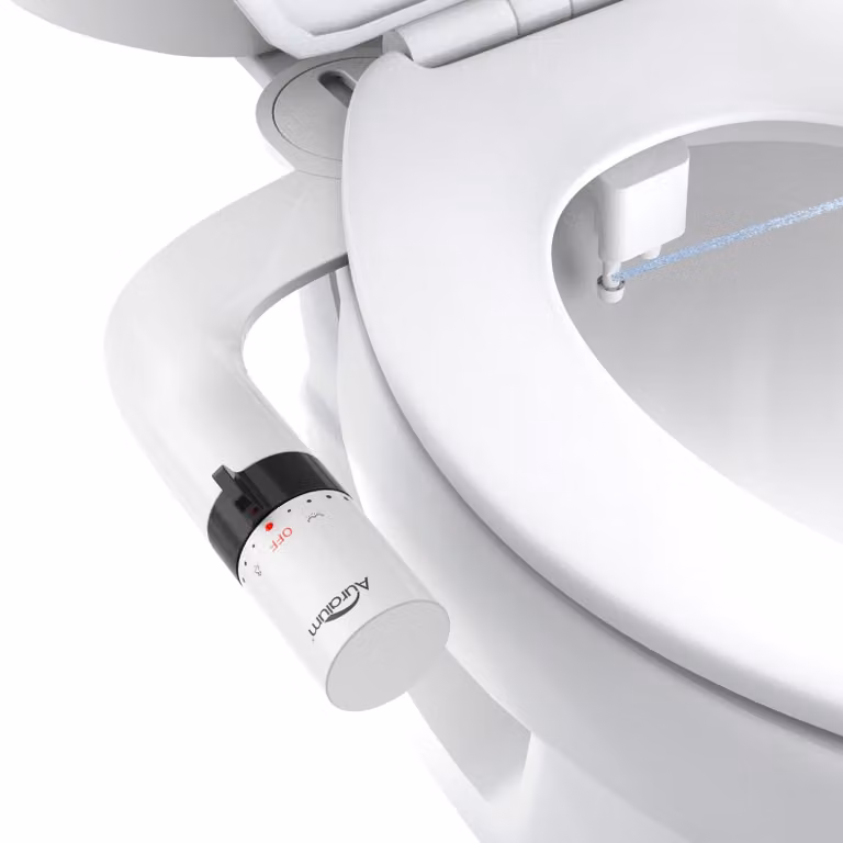 Copertura per bidet, ultrasottile, ugello 2-in-1, autopulente, colore nero