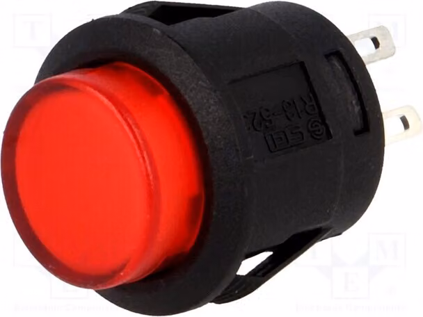 1 interruttore a pulsante, posizione OFF-ON, colore rosso, 1,5 kV, modello R13-523BL-05-BRL1, interruttore Star, 1,5A/250VAC