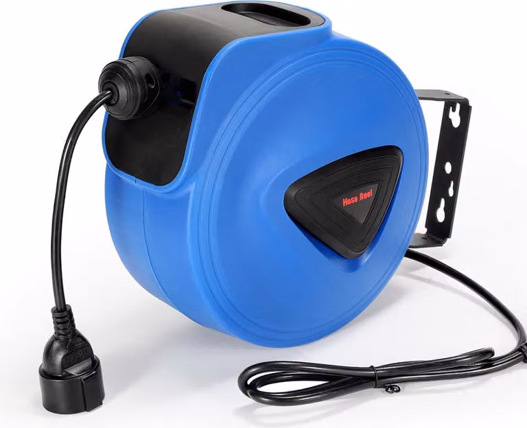 Izrielar Avvolgicavo automatico da 20 m Avvolgicavo da officina Supporto a parete con 3 prese