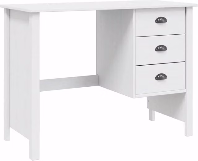 Scrivania moderna con cassettiera HILL in legno bianco L: 100 cm, P: 45 cm, H: 74 cm