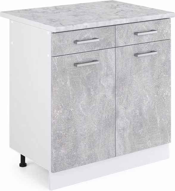 Base cucina universale Vicco R-Line colore grigio con ante, cassetti interni e piano di lavoro, L: 80 cm, P: 60 cm, H: 81,6 cm