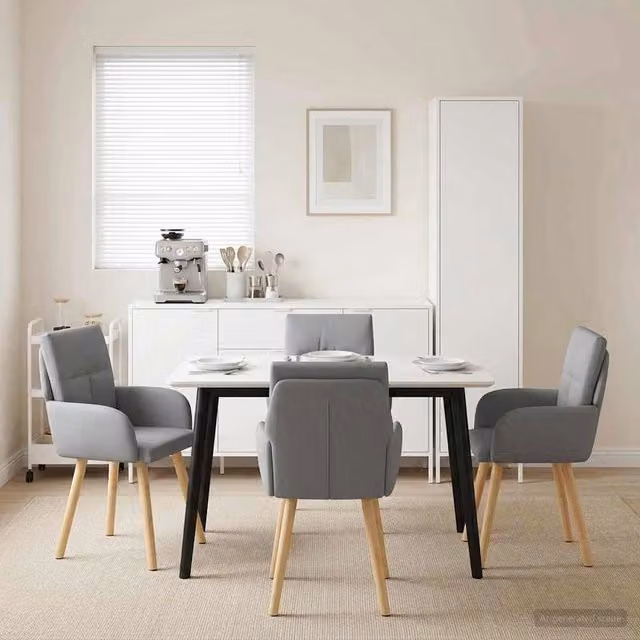 Sedie da pranzo 4 pz Tessuto Grigio Chiaro 60 x 56 x 93 cm 3428357