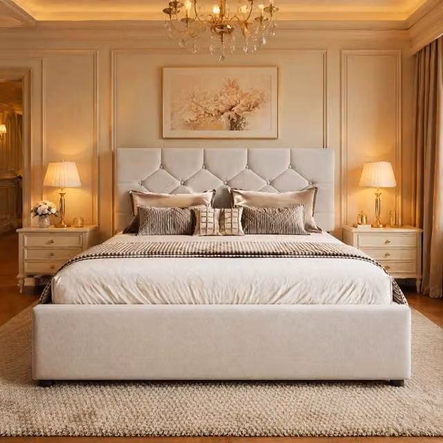 Letto Mivray con letto estraibile in velluto beige, L/P/H: 140 x 200 cm con secondo letto 90 x 190 cm