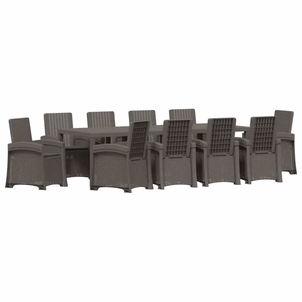 Set da pranzo moderno vidaXL in rattan sintetico per giardino e terrazzo, colore grigio e antracite – 2