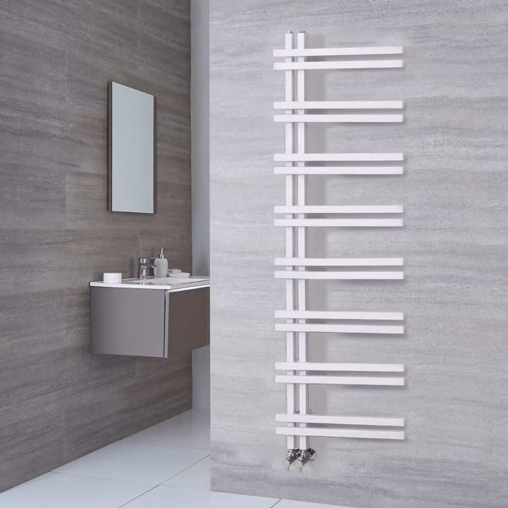 Radiatore Scaldasalviette - Design con Elementi Orizzontali - Alluminio - Bianco - 1600mm x 500mm - 570W