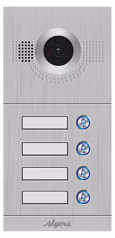 Pannello per citofono video IP MIP-300, colore argento, modello 4B, marca Myers