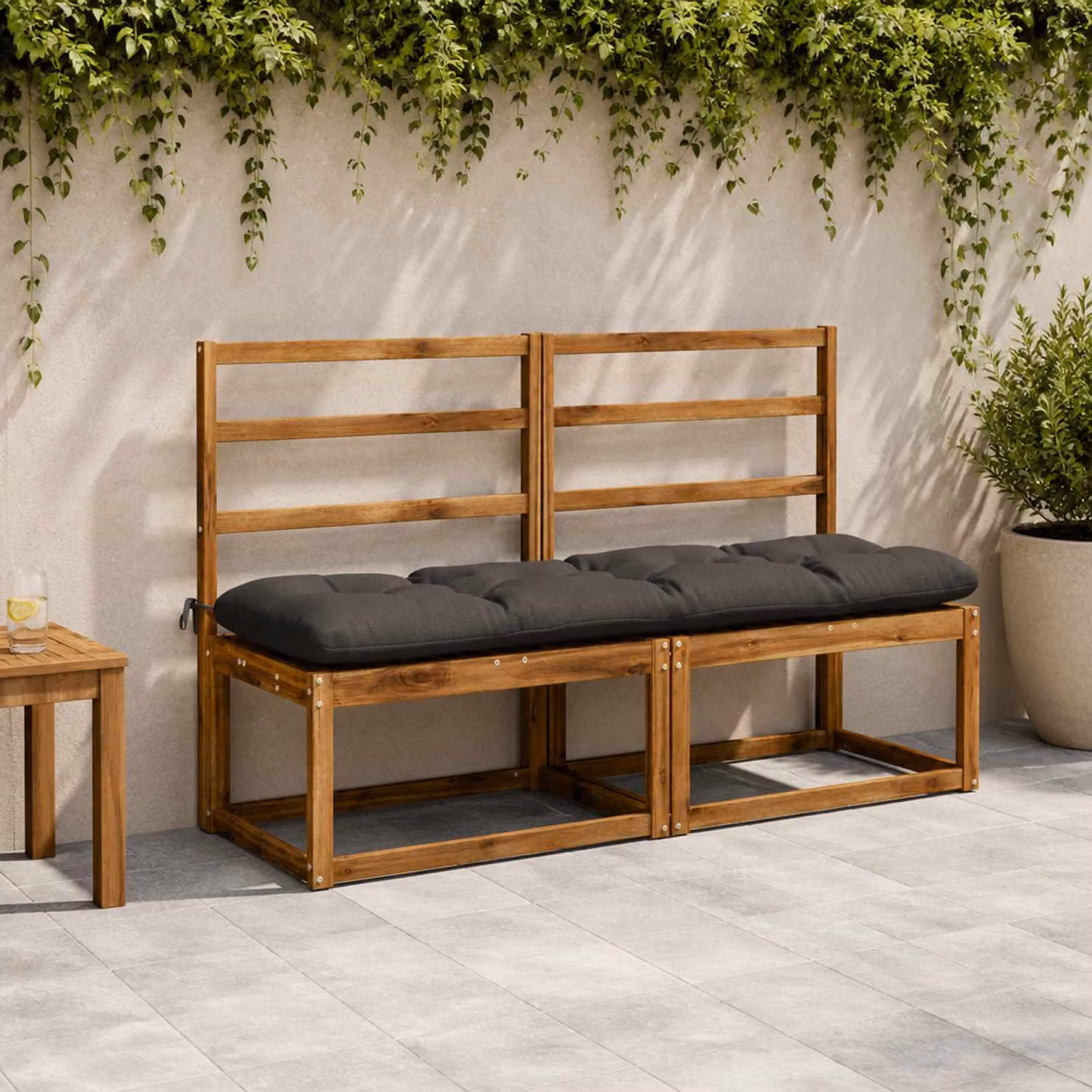 vidaXL Cuscino per panchina VIANEN 100% Poliestere Antracite
