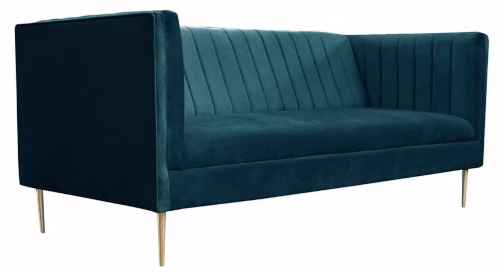 Dreisitzer Sofa Grün Stoff Wohnzimmer Design Couchen Polster Sofas Sitzmöbel