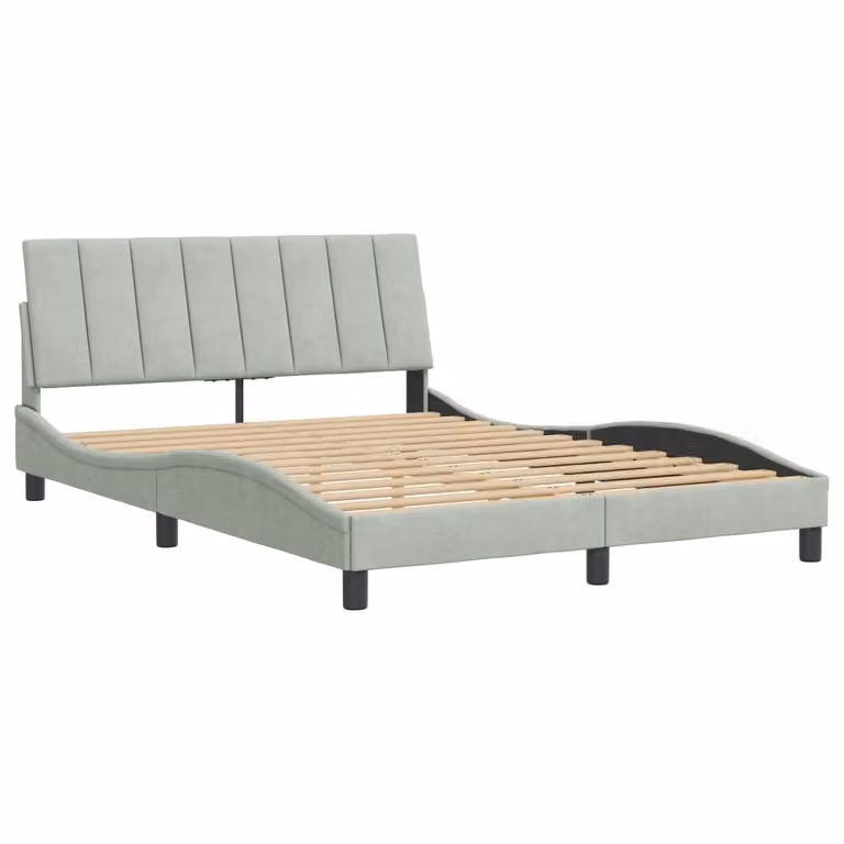 Giroletto senza Materasso Hanko Grigio Chiaro 140x200 cm Velluto