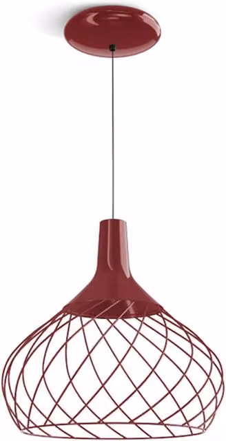 Lampada a sospensione Stilnovo Mongolfier in metallo con LED dimmerabile e altezza regolabile, disponibile in nero o rosso