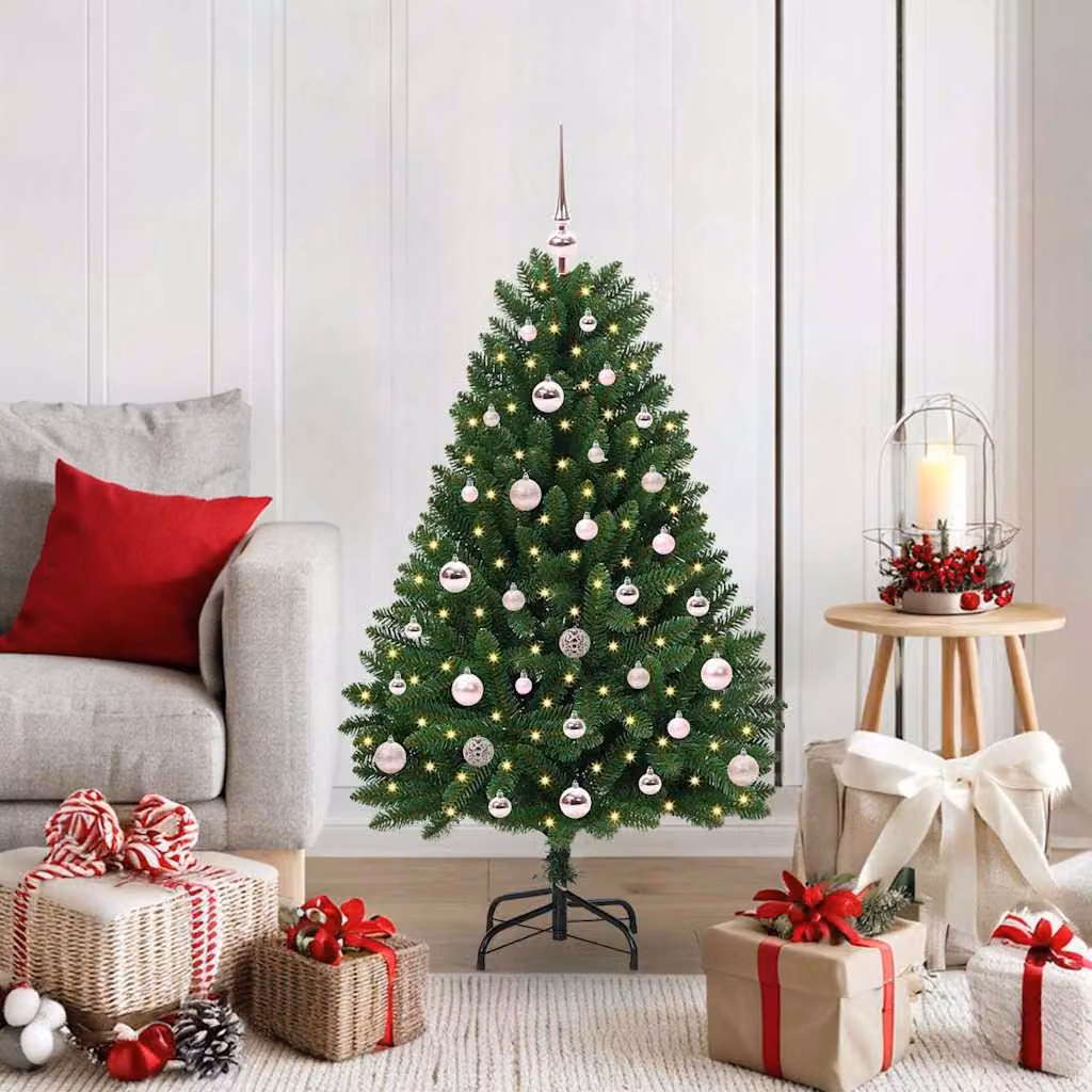 Maison Exclusive - Albero di Natale artificiale con punta e decorazioni a sfera, altezza 120 cm