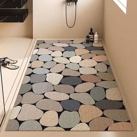 Tappetino da bagno antiscivolo con superficie morbida – Protezione contro il rischio di scivolamento – Possibilità di installare griglie di scarico – Dimensioni 60x60 cm – Variante di colore 1