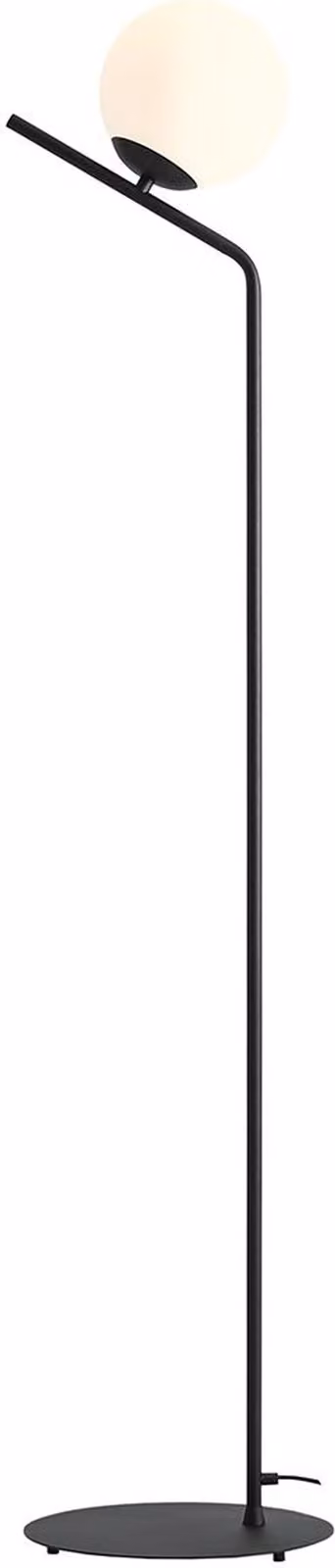 Lampada da terra in vetro metallo E27 Altezza 161 cm paralume a sfera bianco nero Lampada da terra moderna