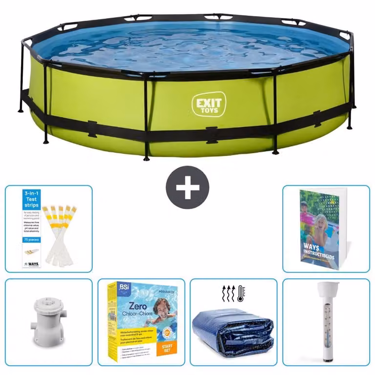 Piscina gonfiabile rettangolare - 360x76 cm - Set da 5 pezzi - Modello S184