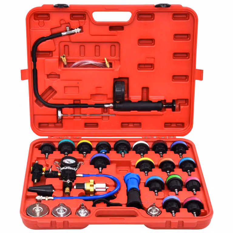 tester di pressione vidaXL da 28 pezzi per il sistema di raffreddamento e il tappo del radiatore
