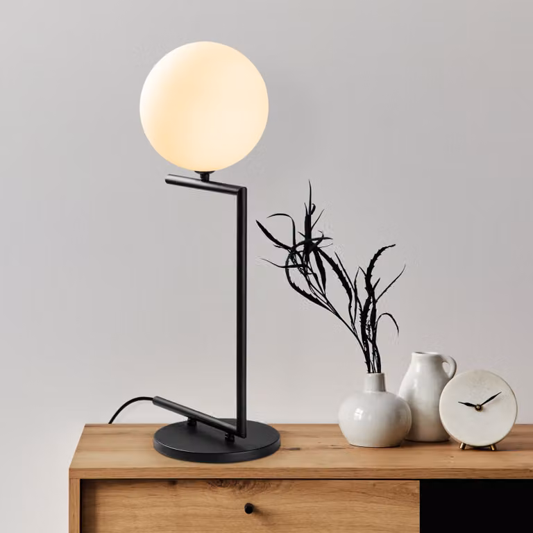 Opviq, Luminar - 14175, Lampada da tavolo, nera, CORPO IN METALLO, 29 x 20 x 64 cm
