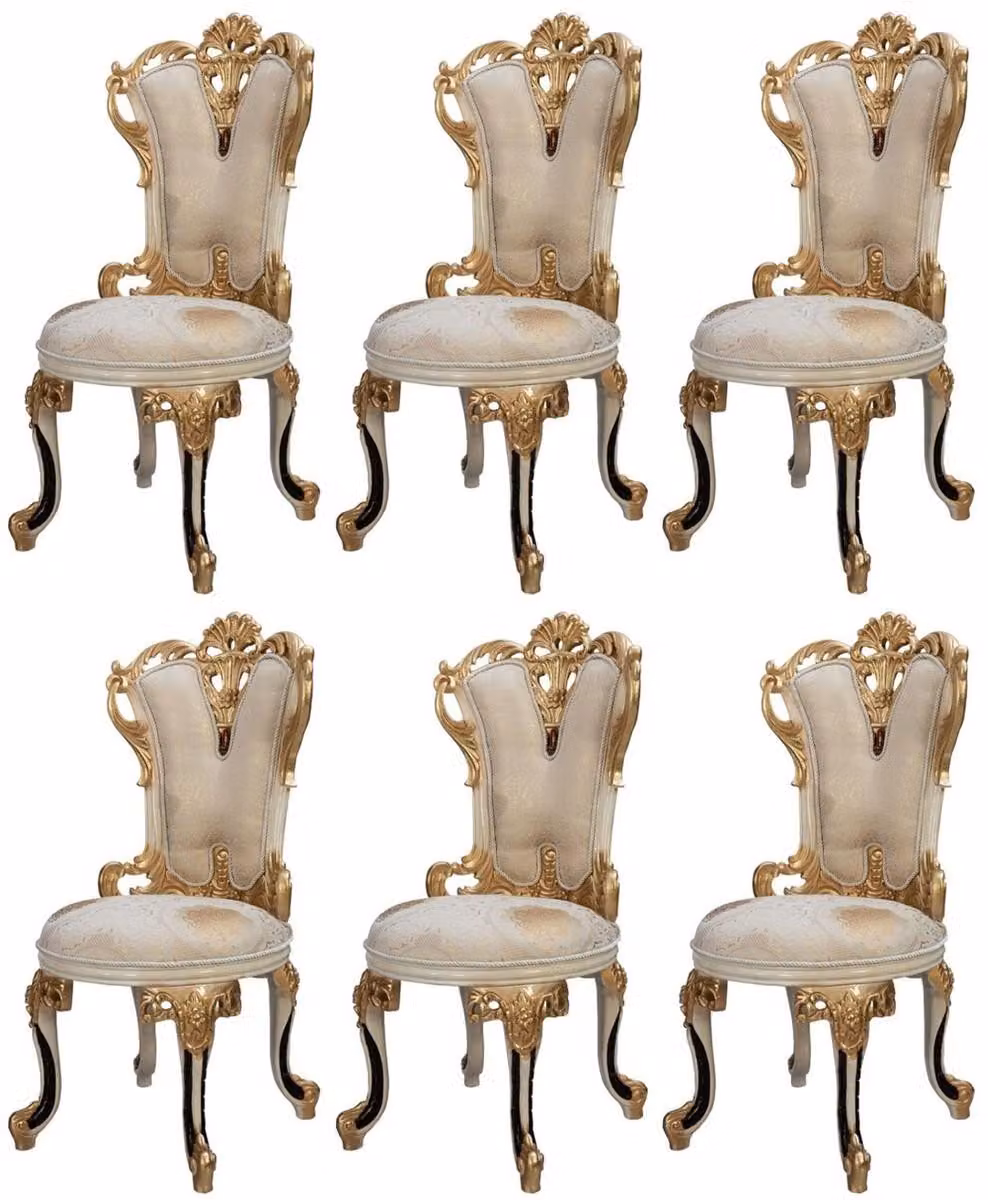 6 sedie di classe dal design classico e dall'aspetto elegante