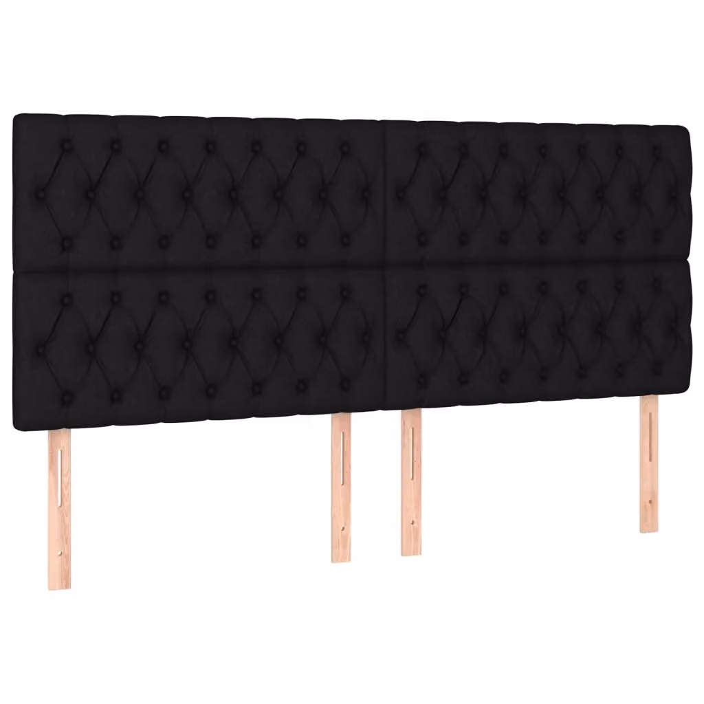 Testiera decorativa Design Mania in tessuto nero con struttura in legno di larice L: 180 cm, P: 7 cm, H: 118/128 cm – 2