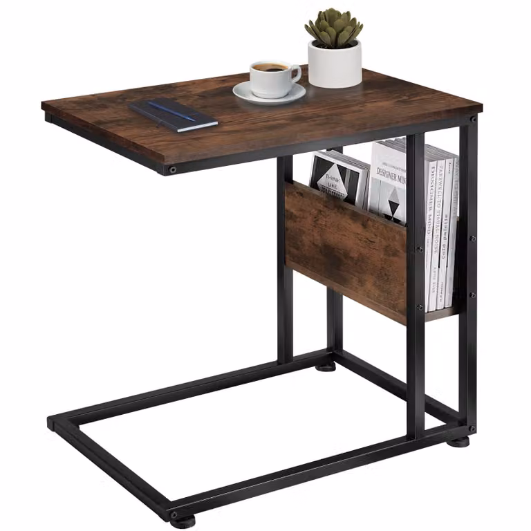 Tavolino da soggiorno industriale tectake in stile rettangolare marrone e nero L/P/H: 55 x 36,5 x 60 cm