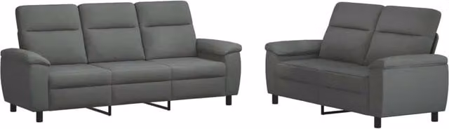 Set di 2 divani moderni vidaXL in tessuto grigio con struttura in metallo per il tuo soggiorno