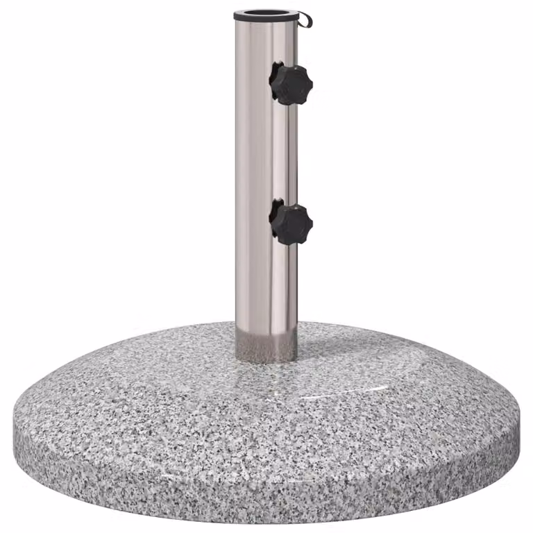 Base per ombrellone, adatta a pali da 40-50 mm, peso 26,45 kg, colore grigio. Adatta a pali da 40-50 mm