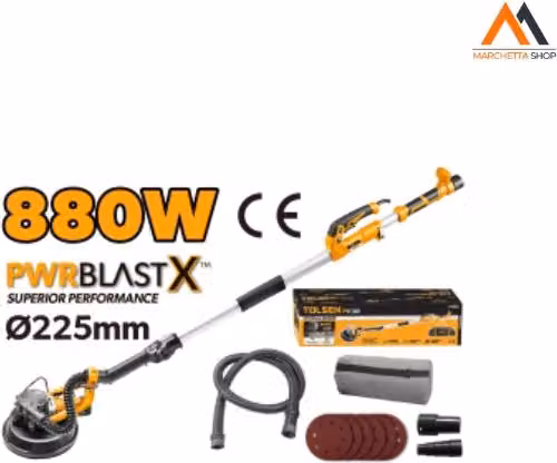 Levigatrice per muro Tolsen da 800W, Gialla