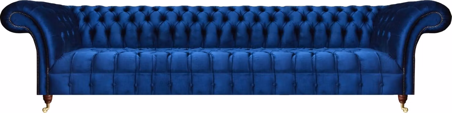Chesterfield Luxus Sofa Viersitzer Couch Textil Wohnzimmer Polstermöbel