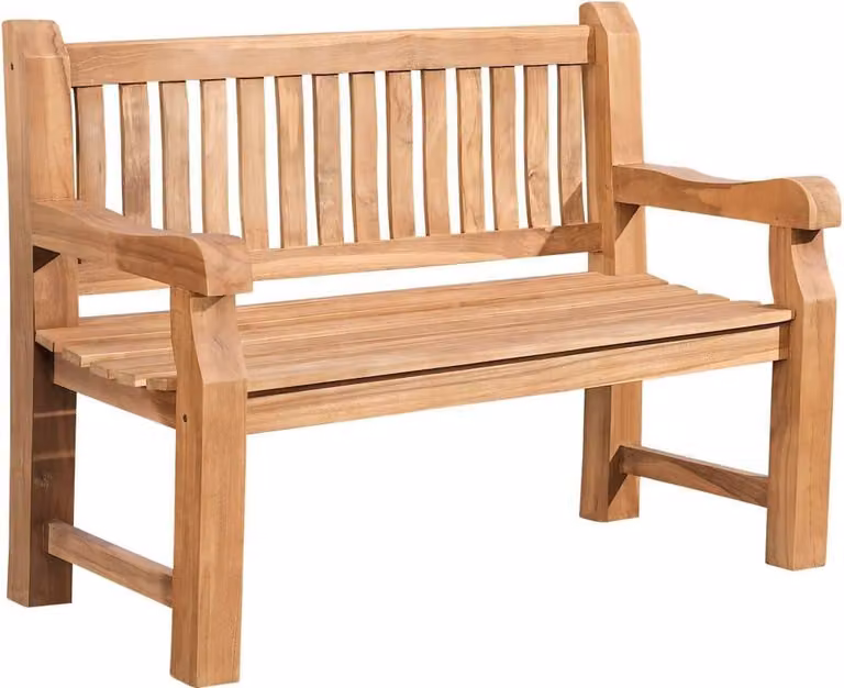 Panchina da giardino in teak - legno massiccio - design resistente ed ergonomico
