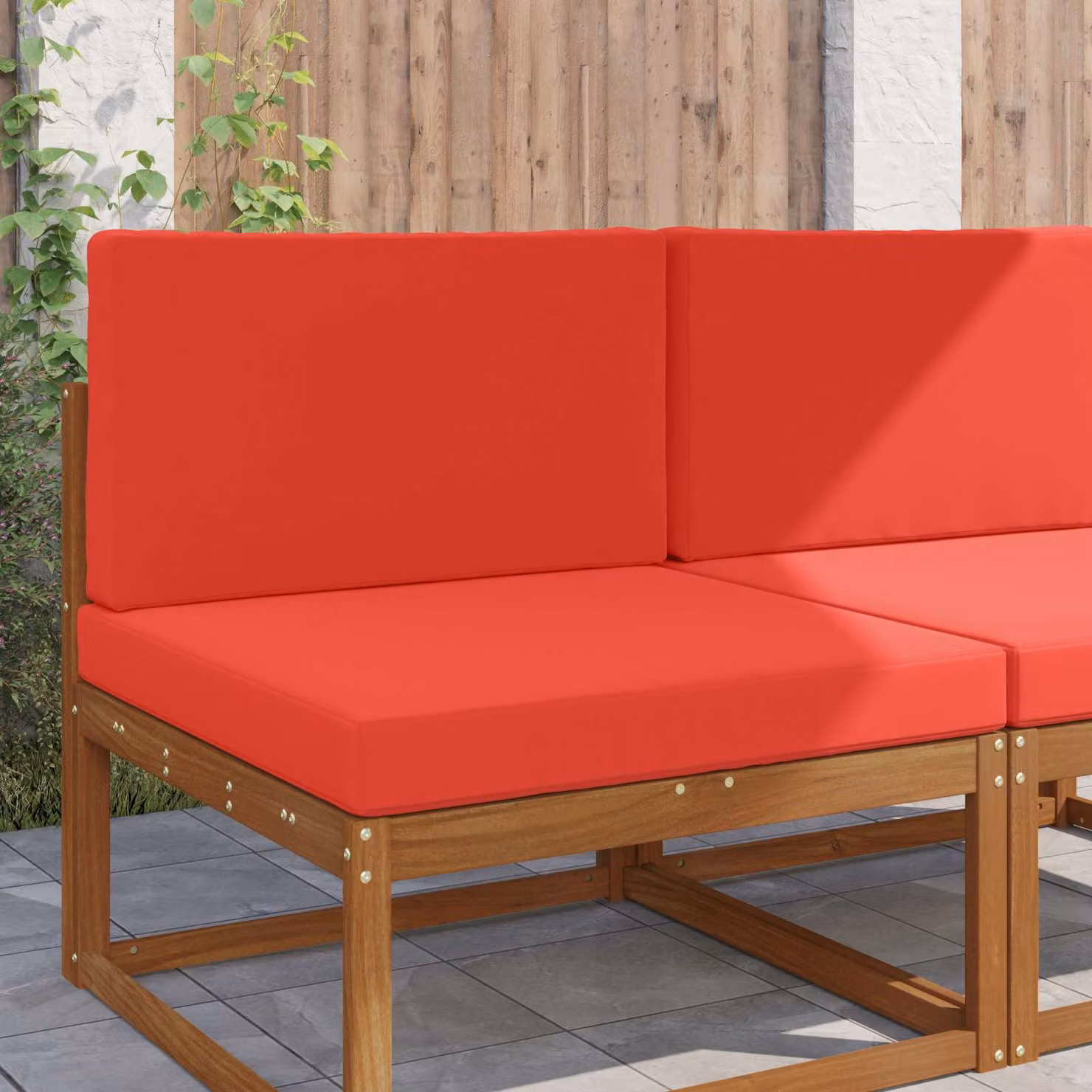 vidaXL Cuscino quadrato per divano da esterno in poliestere rosso 80 x 80 cm