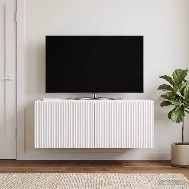vidaXL Mobile Porta TV da Muro Bianco Moderno in MDF L: 78,5 cm, P: 31 cm, H: 30 cm